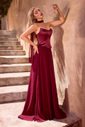 Vestido tinto strapless corsé corte A image 0