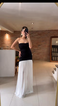 Vestido strapless black and white image 0