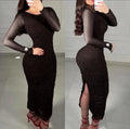 Vestido midi mesh manga larga image