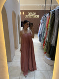 Vestido plisado mauve strapless image 0
