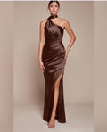 Vestido café asimétrico image 0