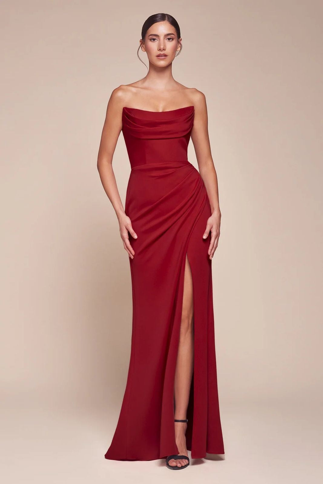 Vestido rojo strapless image