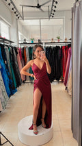 Vestido tinto satinado image 0