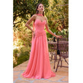 Vestido coral strapless corte A image 0
