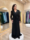 Vestido negro manga larga image 0