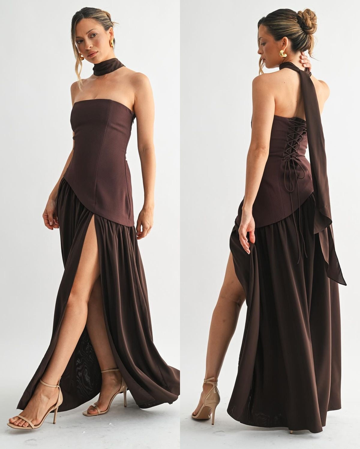 Café strapless con estola