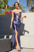 Vestido strapless smoky blue image 0