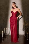 Vestido tinto corsé con estola image 0