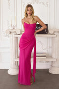Vestido strapless chiffon image 0