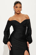 Vestido negro manga larga image 0