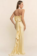 Vestido amarillo strapless moño espalda image 0