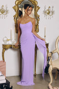 Vestido lila strapless image 0