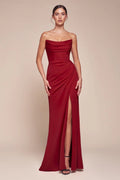 Vestido rojo strapless image 0