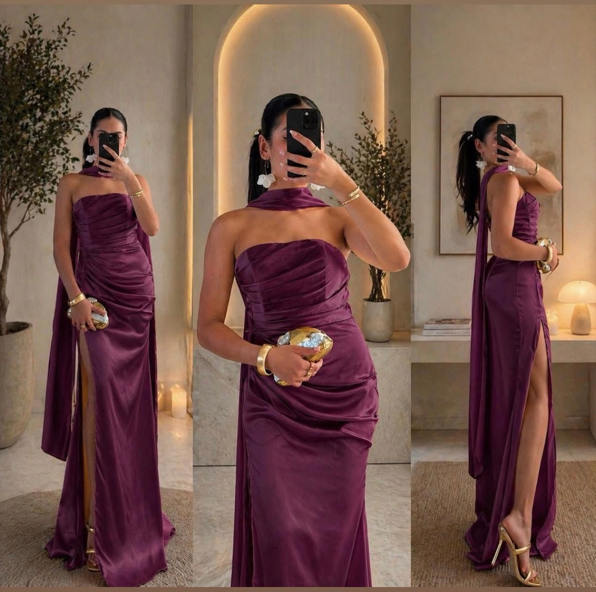 Vestido uva strapless image