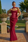 Vestido tinto strapless corsé corte sirena image 0