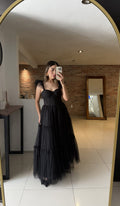 Vestido negro tul midi image 0