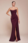 Vestido vino strapless image 0