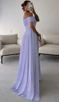 Vestido off shoulder con capa mesh image 0
