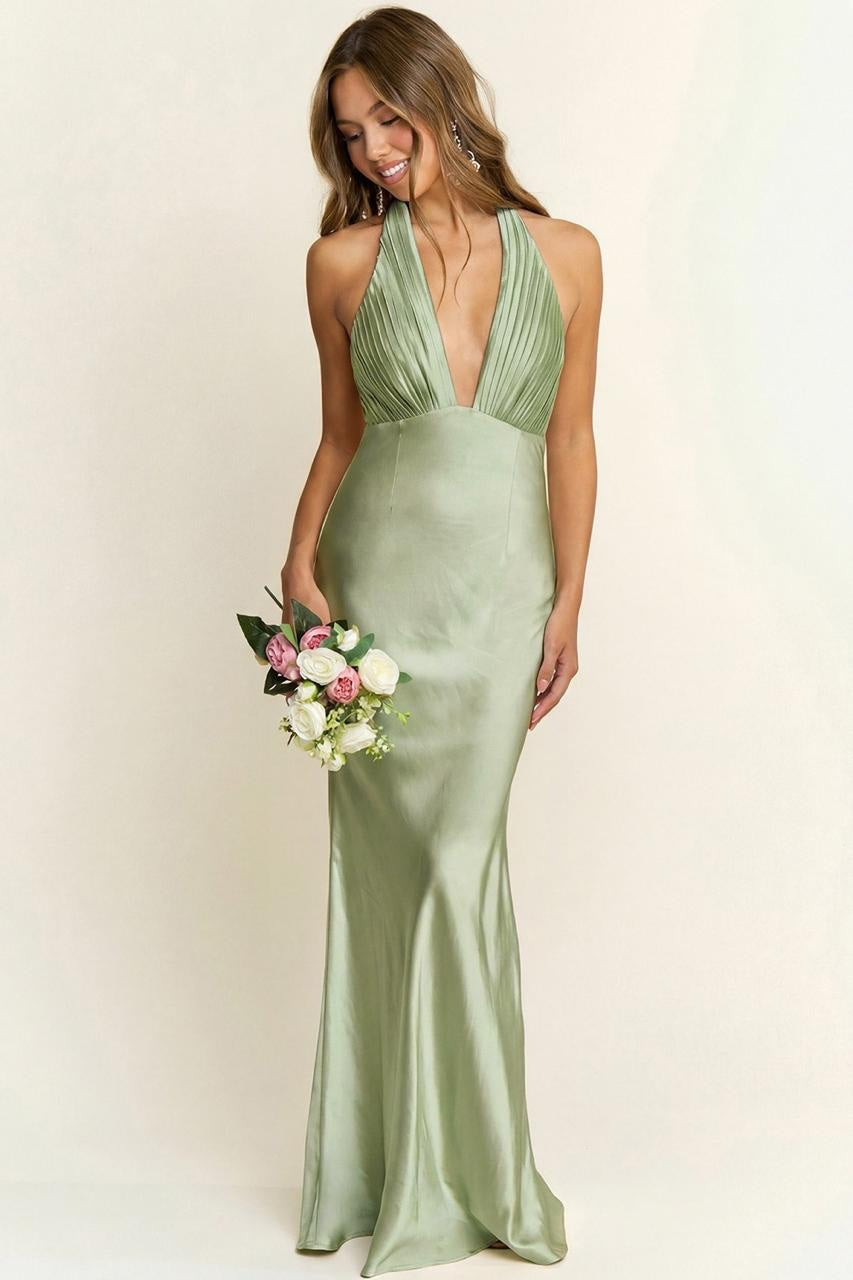 Vestido verde sage escote espalda image 0