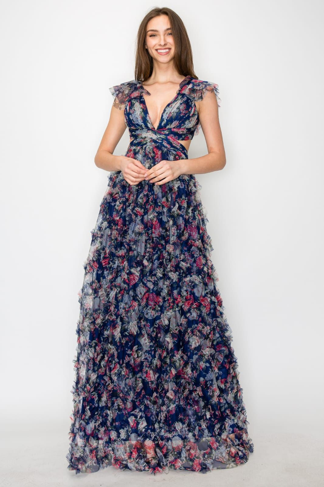 Vestido floreado escote espalda - S image