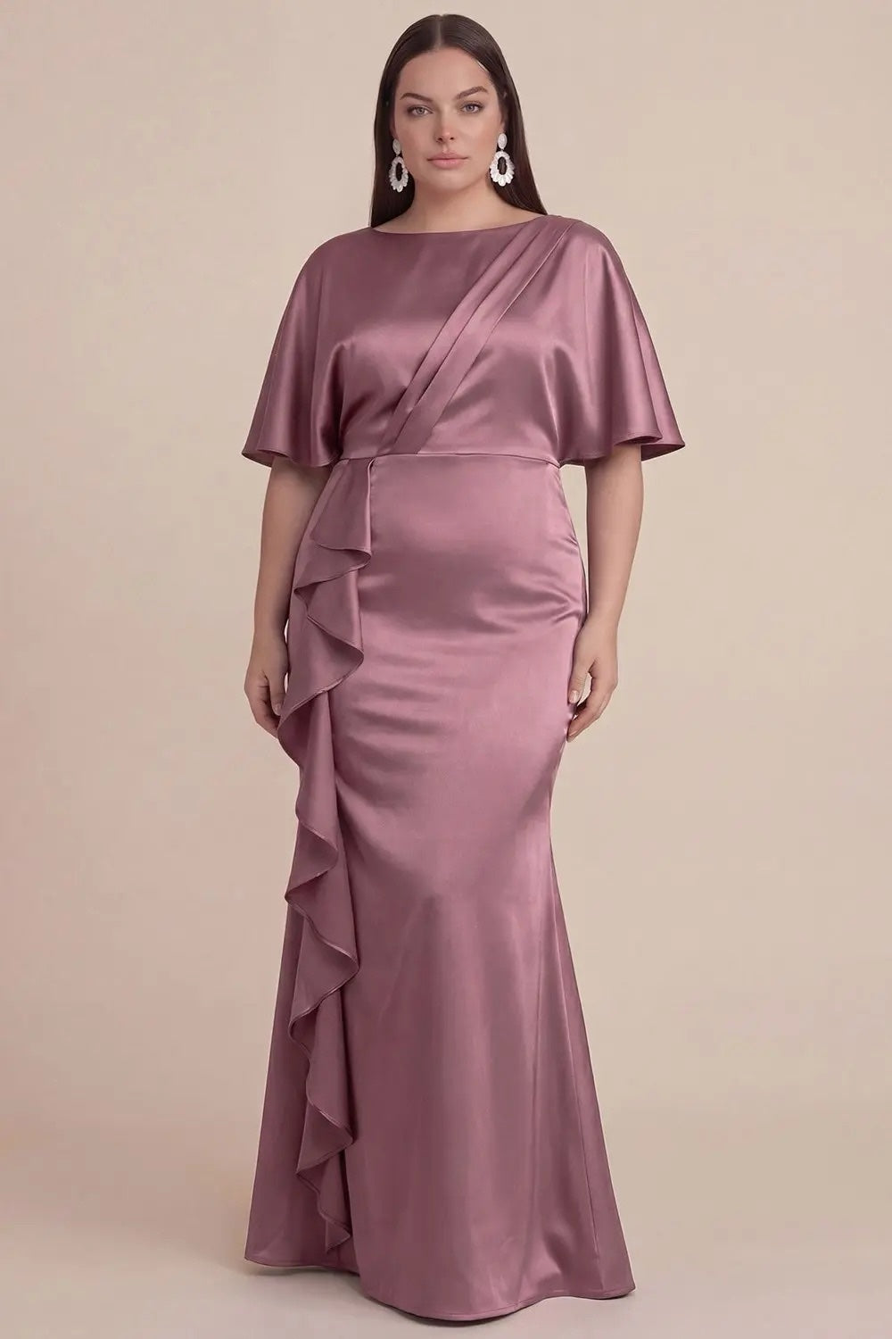 Vestido mauve manga corta image