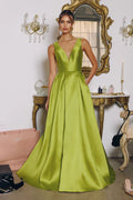 Vestido verde lima tirante ancho corte A image 0