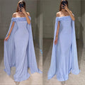 Vestido azul cielo con capa image 0