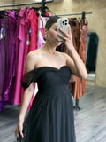 Vestido negro tul corte A image 0