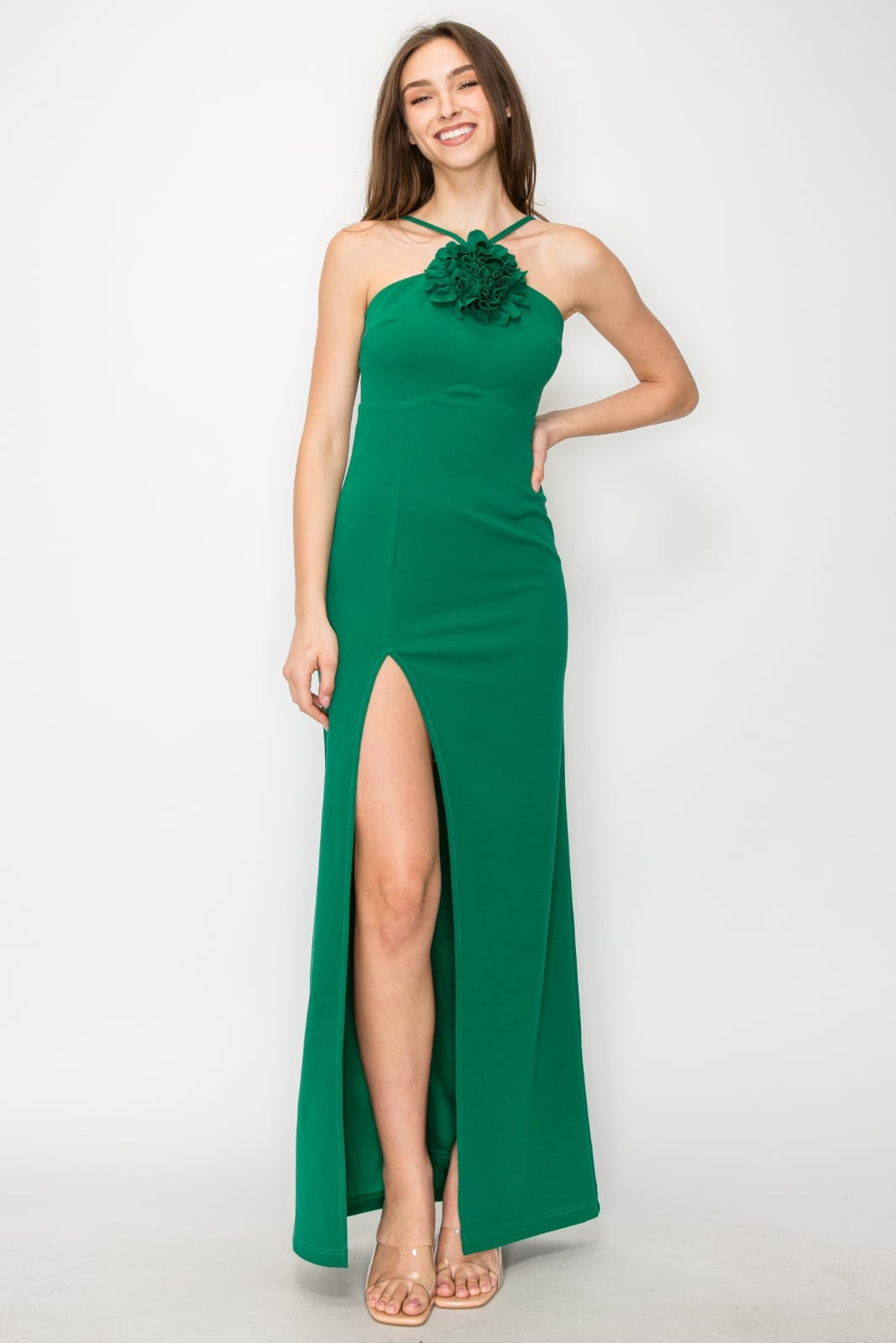 Vestido verde halter image 0