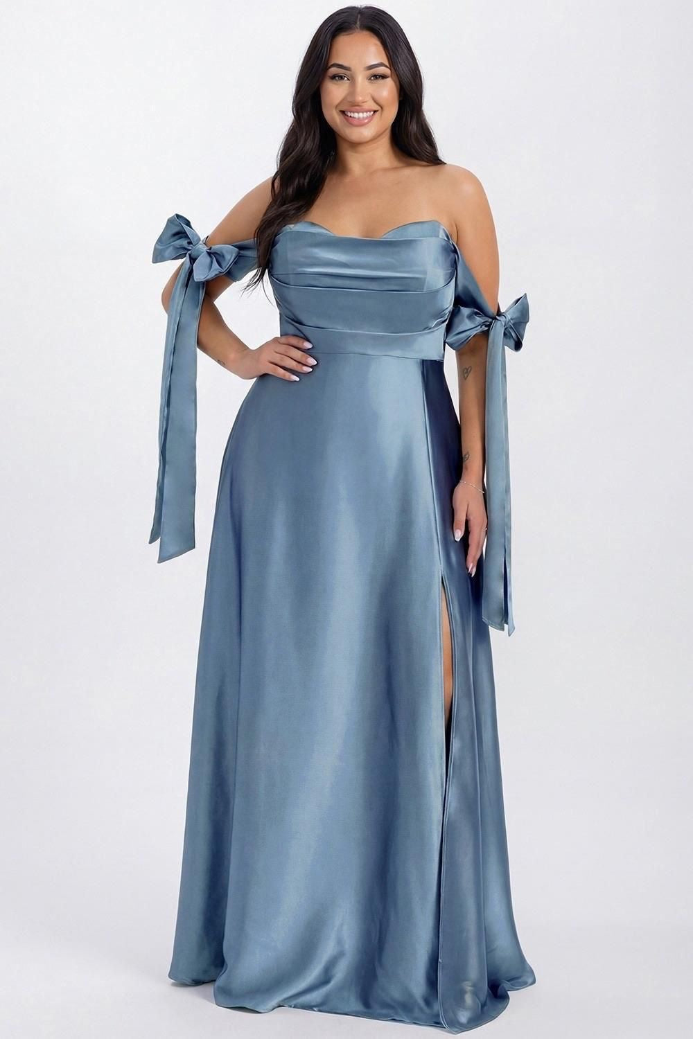 Vestido dusty blue corte A image