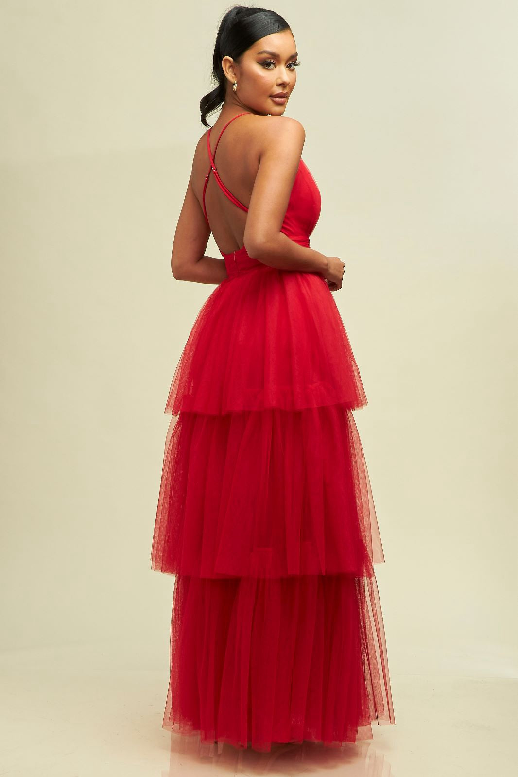 Vestido rojo tul llames image 0